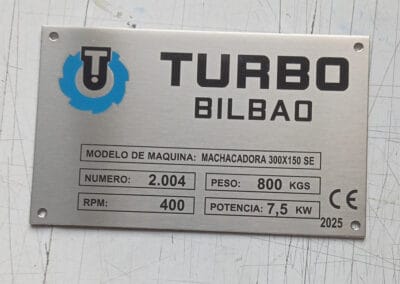 Placas de aluminio grabadas a láser en Bizkaia
